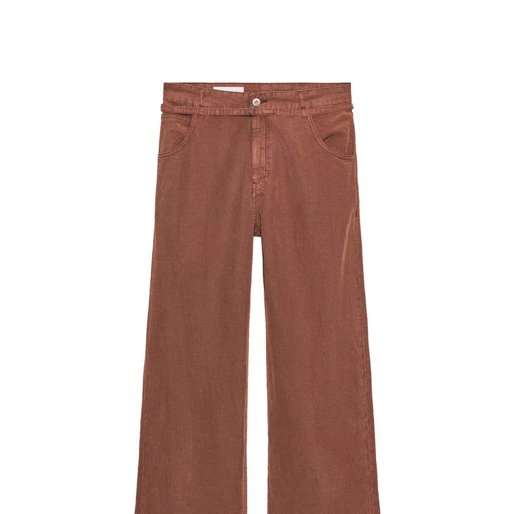 Zara Wide Leg Pants in Rust Brown